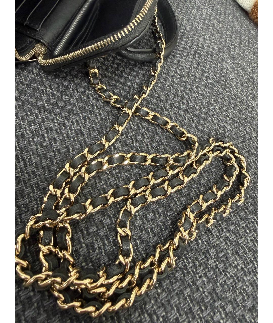 CHANEL Черная кожаная сумка через плечо, фото 8