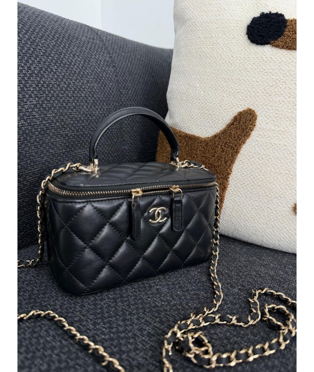 CHANEL Черная кожаная сумка через плечо, фото 9