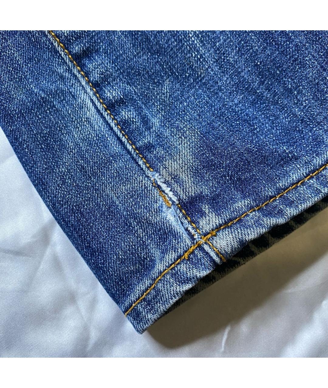 MCQ ALEXANDER MCQUEEN Синие хлопковые прямые джинсы, фото 8