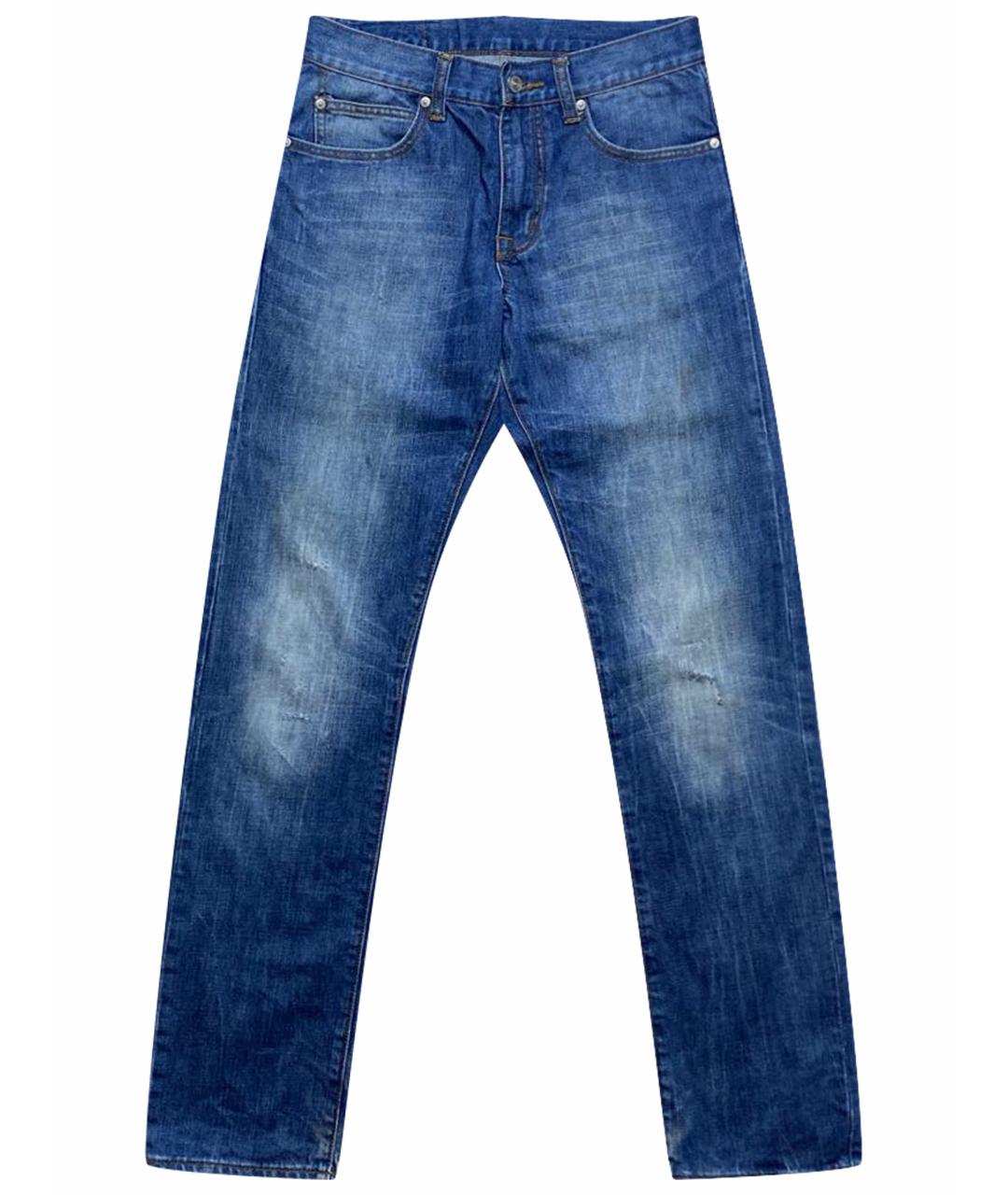 MCQ ALEXANDER MCQUEEN Синие хлопковые прямые джинсы, фото 1