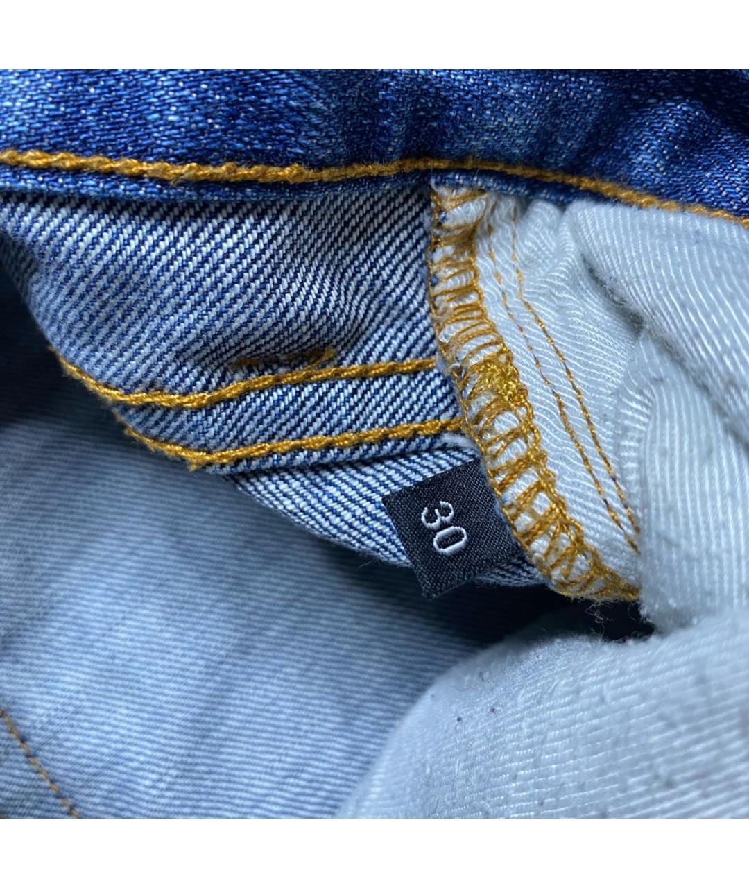 MCQ ALEXANDER MCQUEEN Синие хлопковые прямые джинсы, фото 7