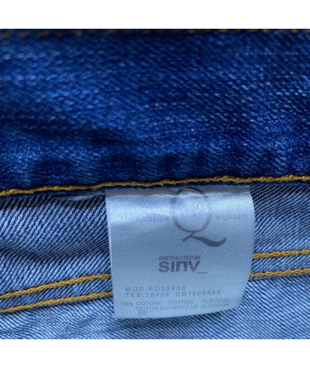 MCQ ALEXANDER MCQUEEN Синие хлопковые прямые джинсы, фото 6