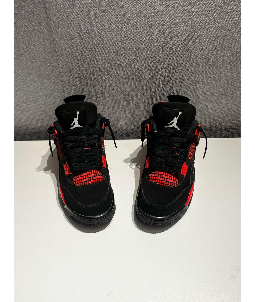 JORDAN Красные нубуковые высокие кроссовки / кеды, фото 3