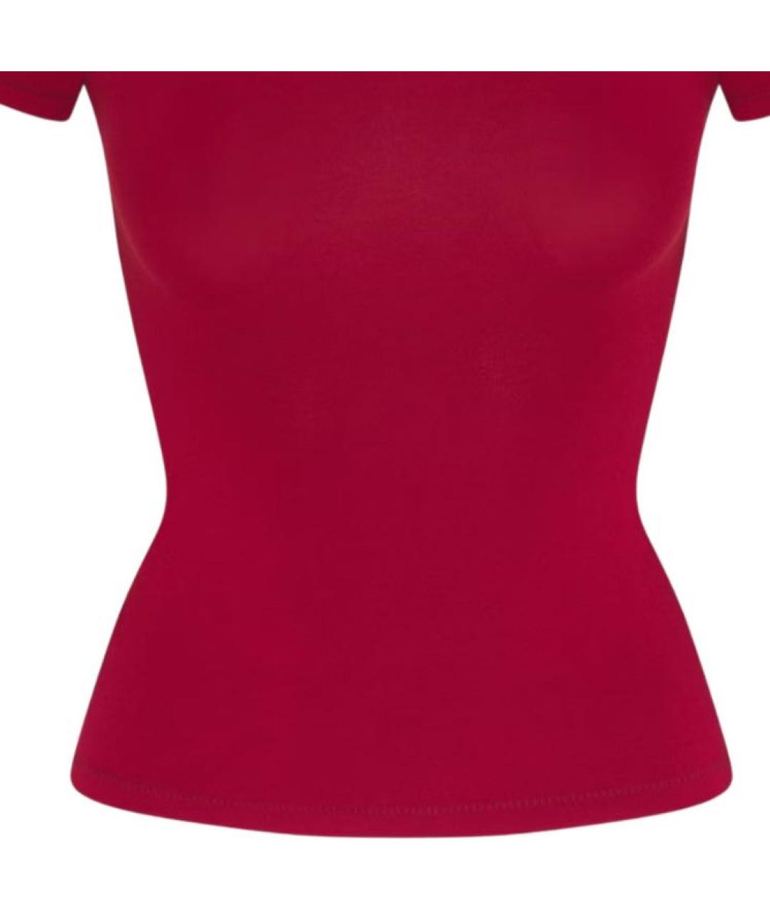 SKIMS Бордовая хлопковая футболка, фото 3