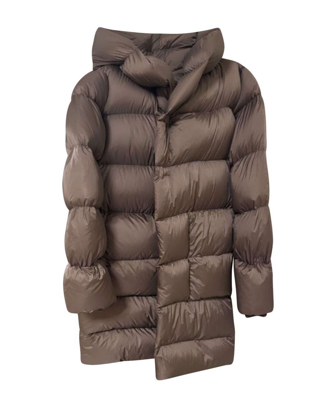 RICK OWENS Коричневый полиамидовый пуховик, фото 1