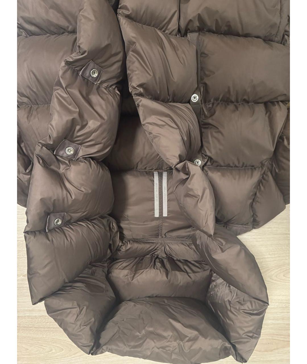 RICK OWENS Коричневый полиамидовый пуховик, фото 3