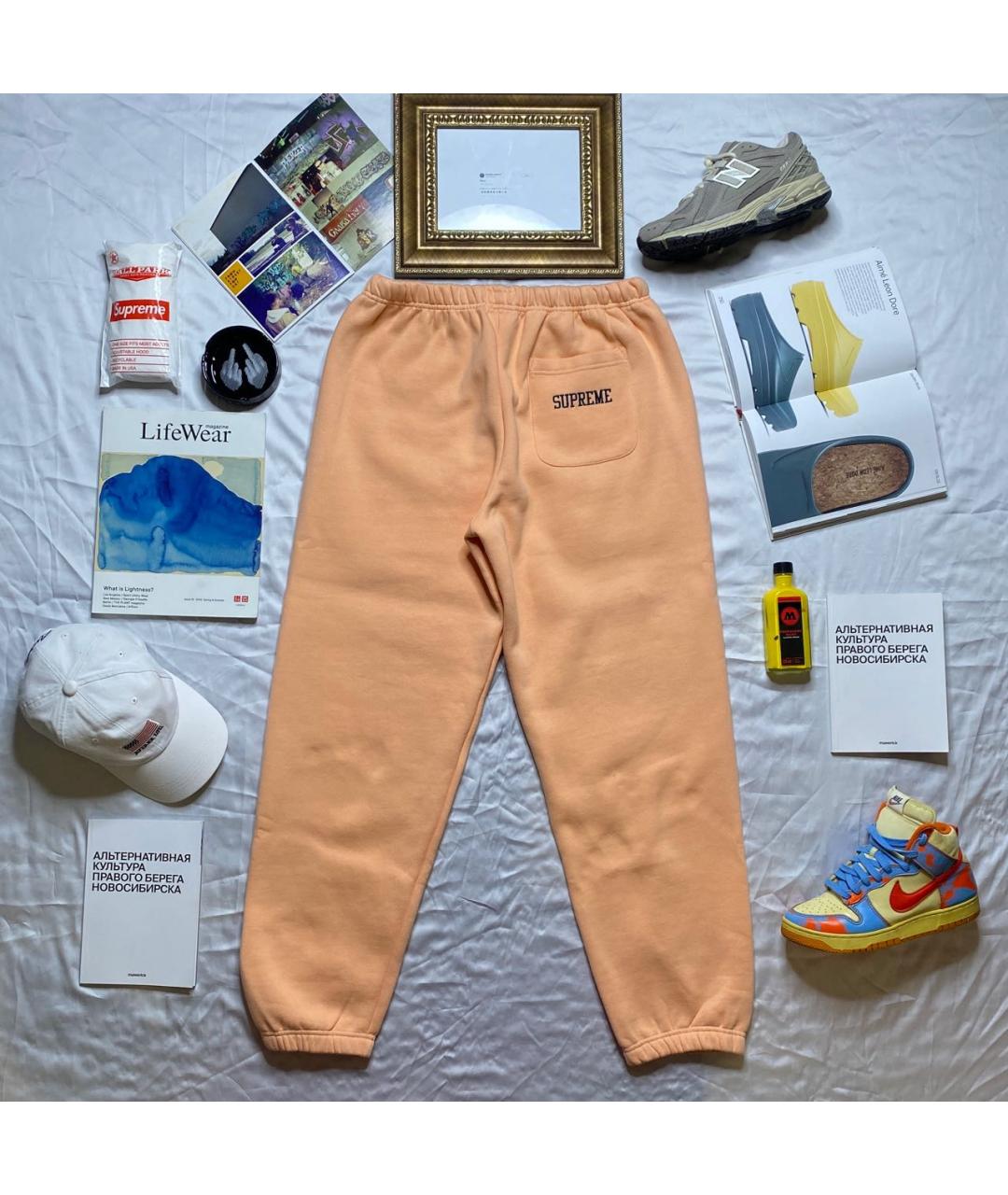 SUPREME Коралловые хлопковые повседневные брюки, фото 2