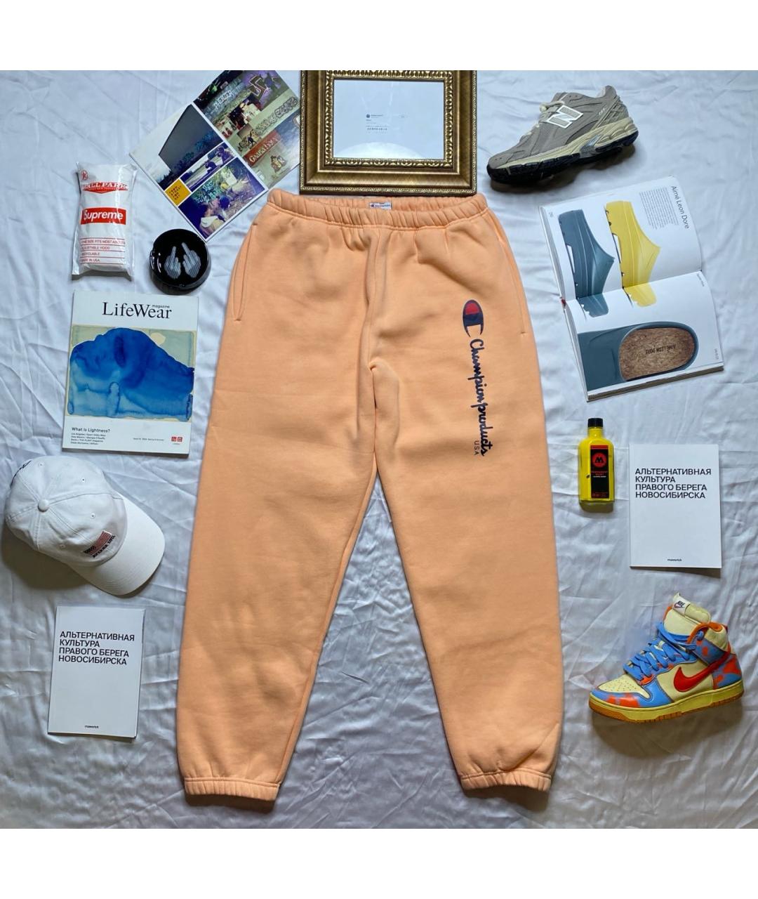 SUPREME Коралловые хлопковые повседневные брюки, фото 8