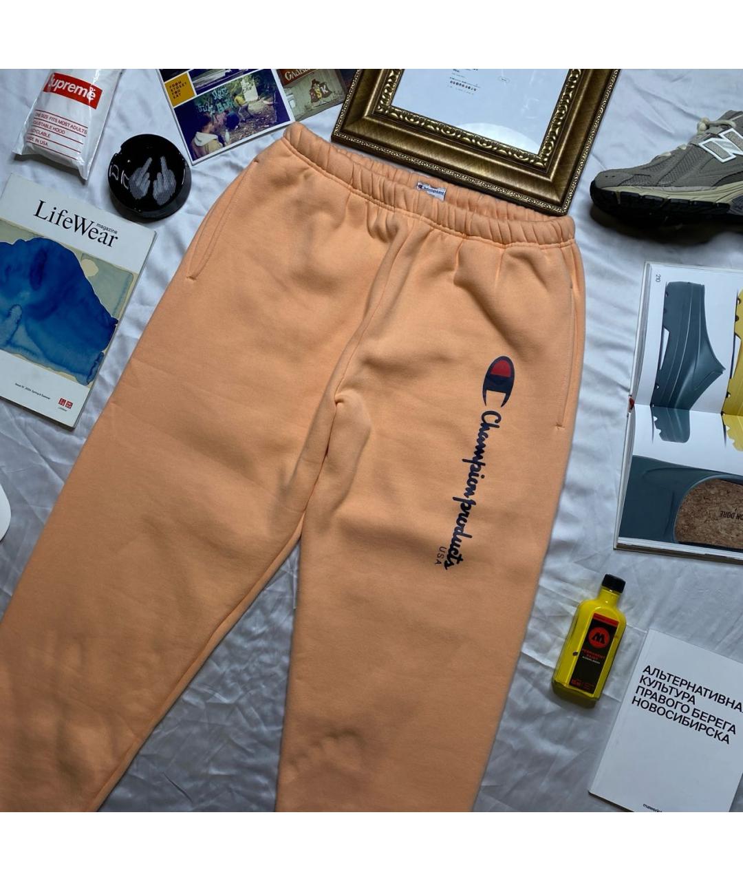 SUPREME Коралловые хлопковые повседневные брюки, фото 3