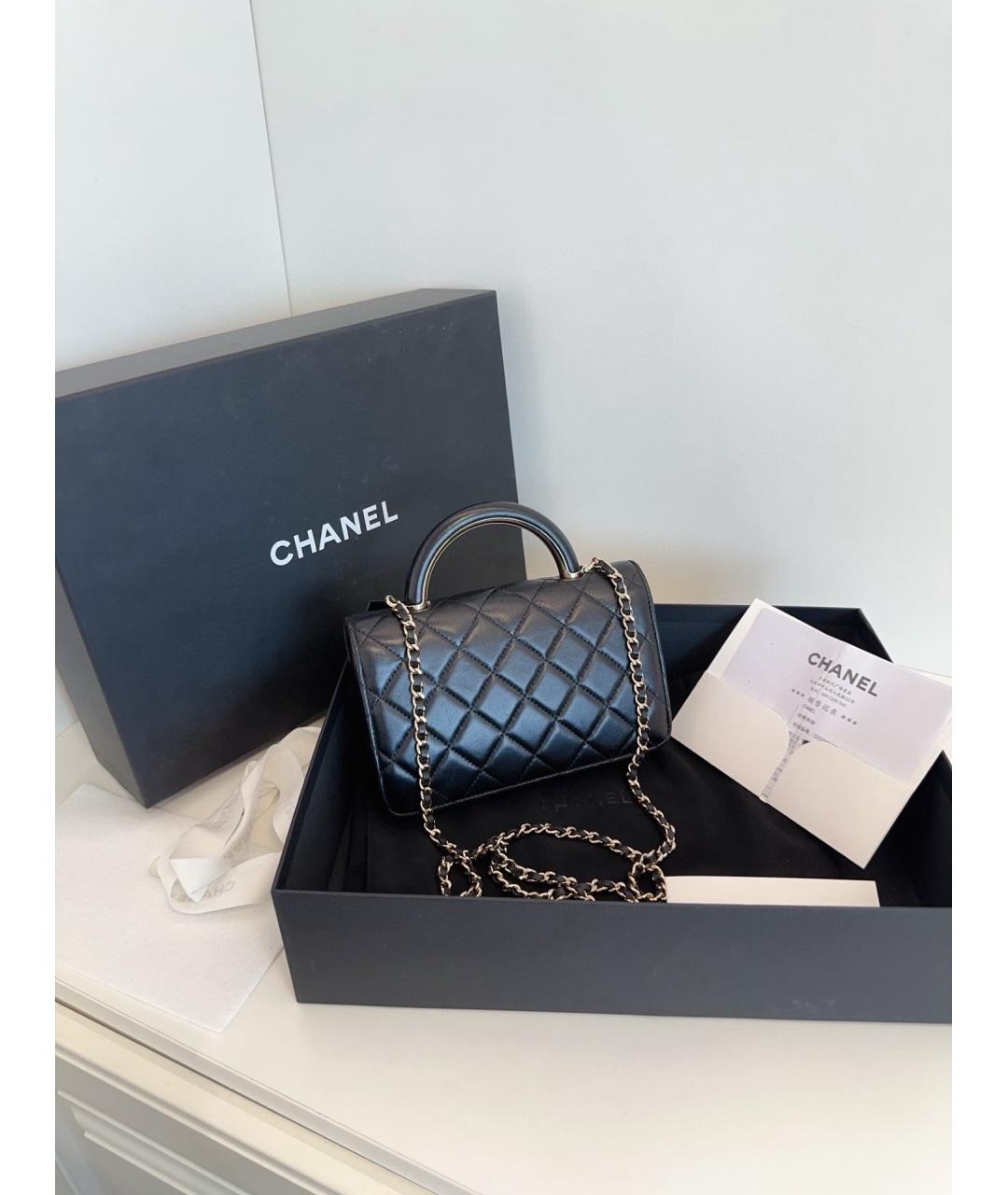 CHANEL Черная кожаная сумка через плечо, фото 3