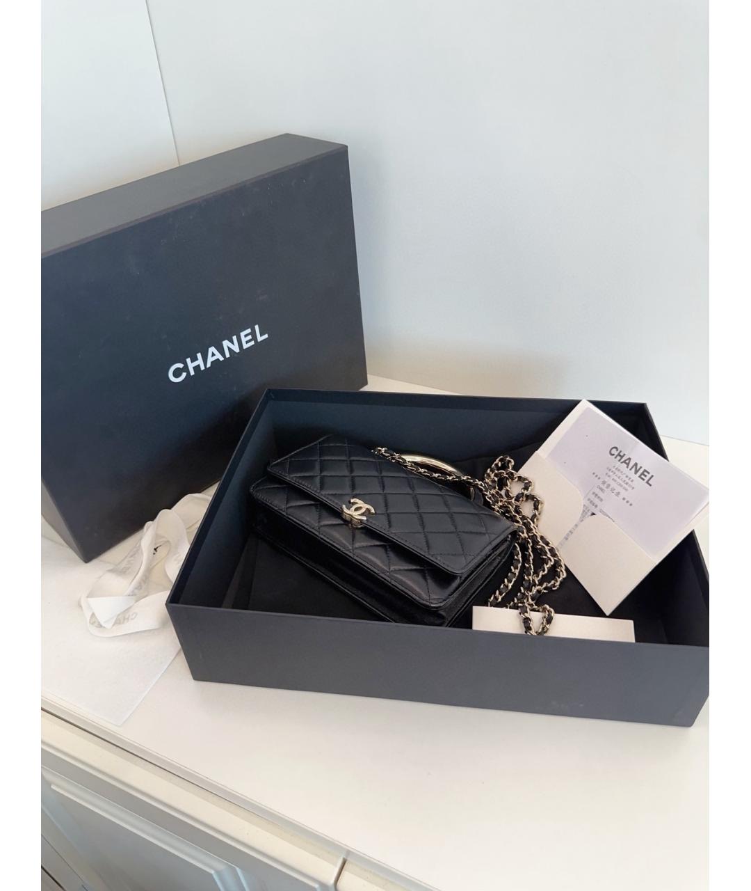 CHANEL Черная кожаная сумка через плечо, фото 4