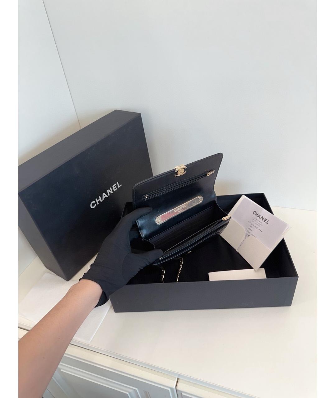 CHANEL Черная кожаная сумка через плечо, фото 9