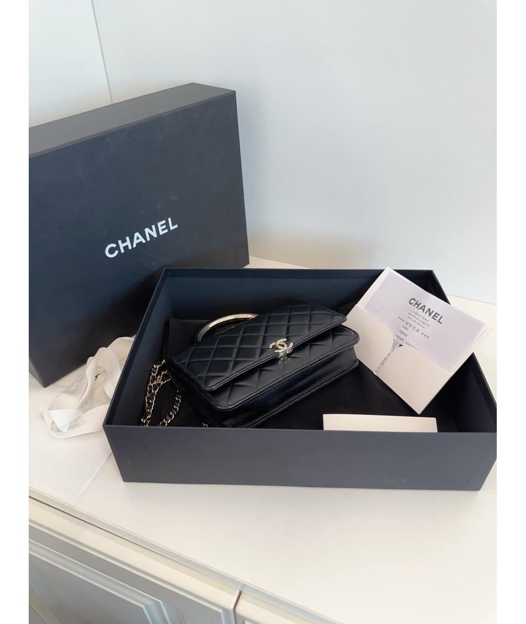 CHANEL Черная кожаная сумка через плечо, фото 5