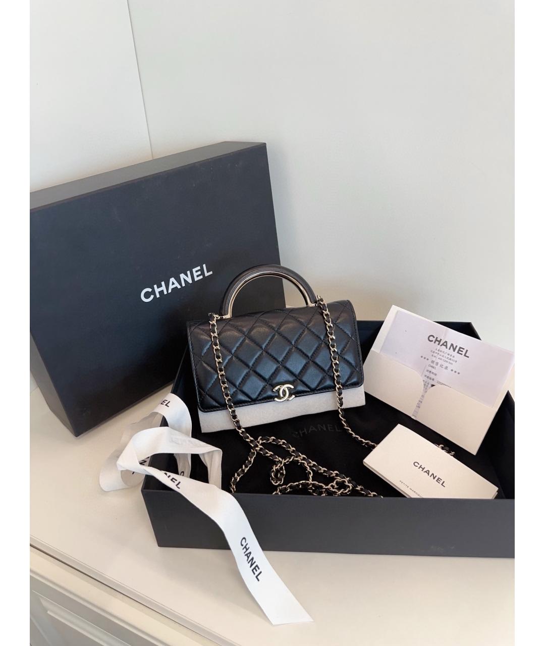 CHANEL Черная кожаная сумка через плечо, фото 2