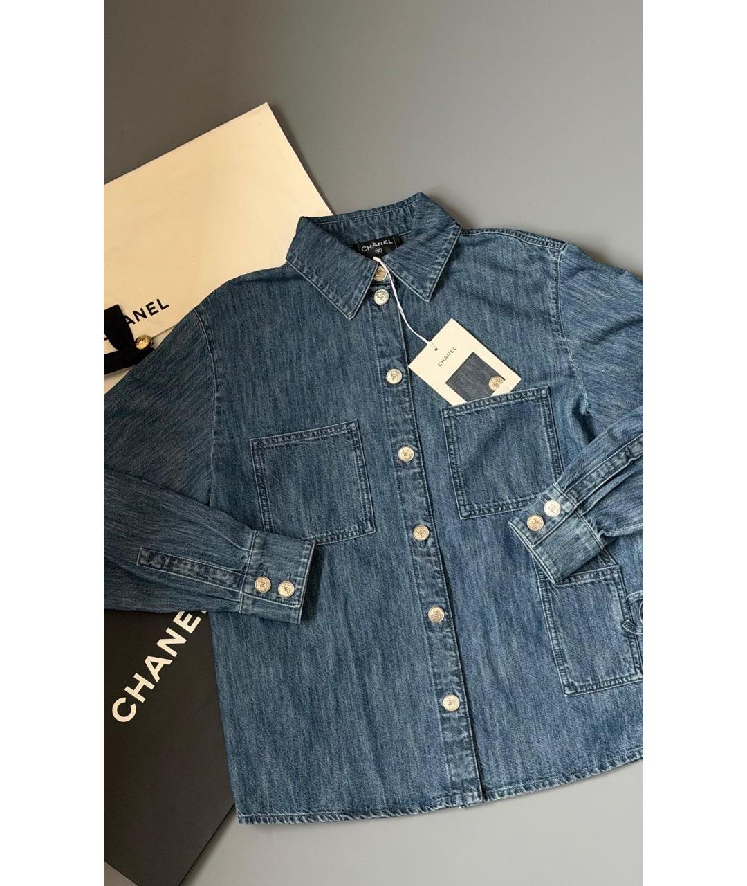 CHANEL Синяя деним рубашка, фото 2