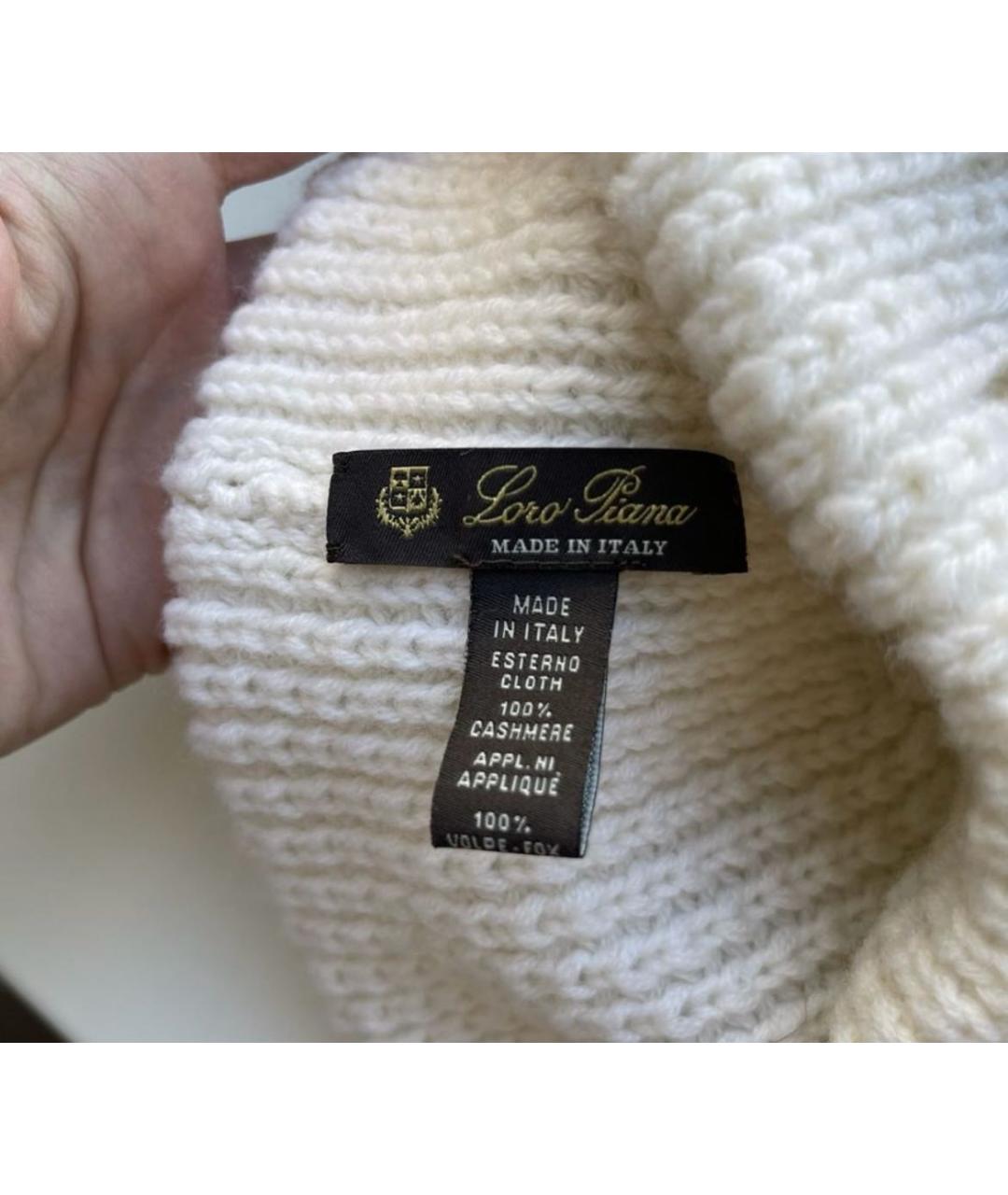 LORO PIANA Бежевая кашемировая шапка, фото 3