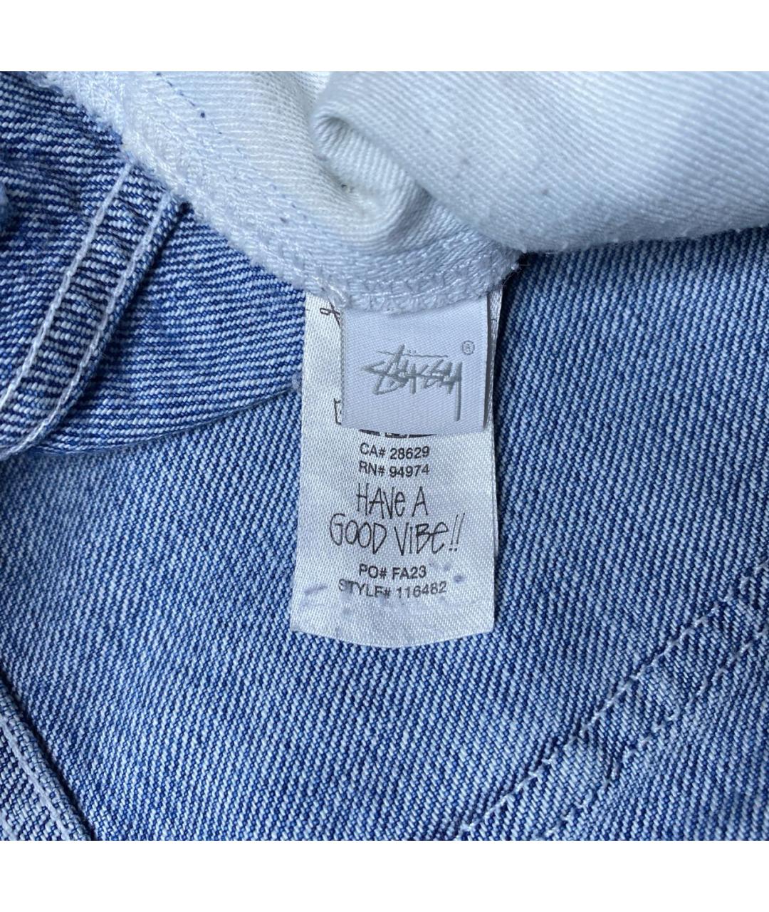 STUSSY Синие хлопковые прямые джинсы, фото 8