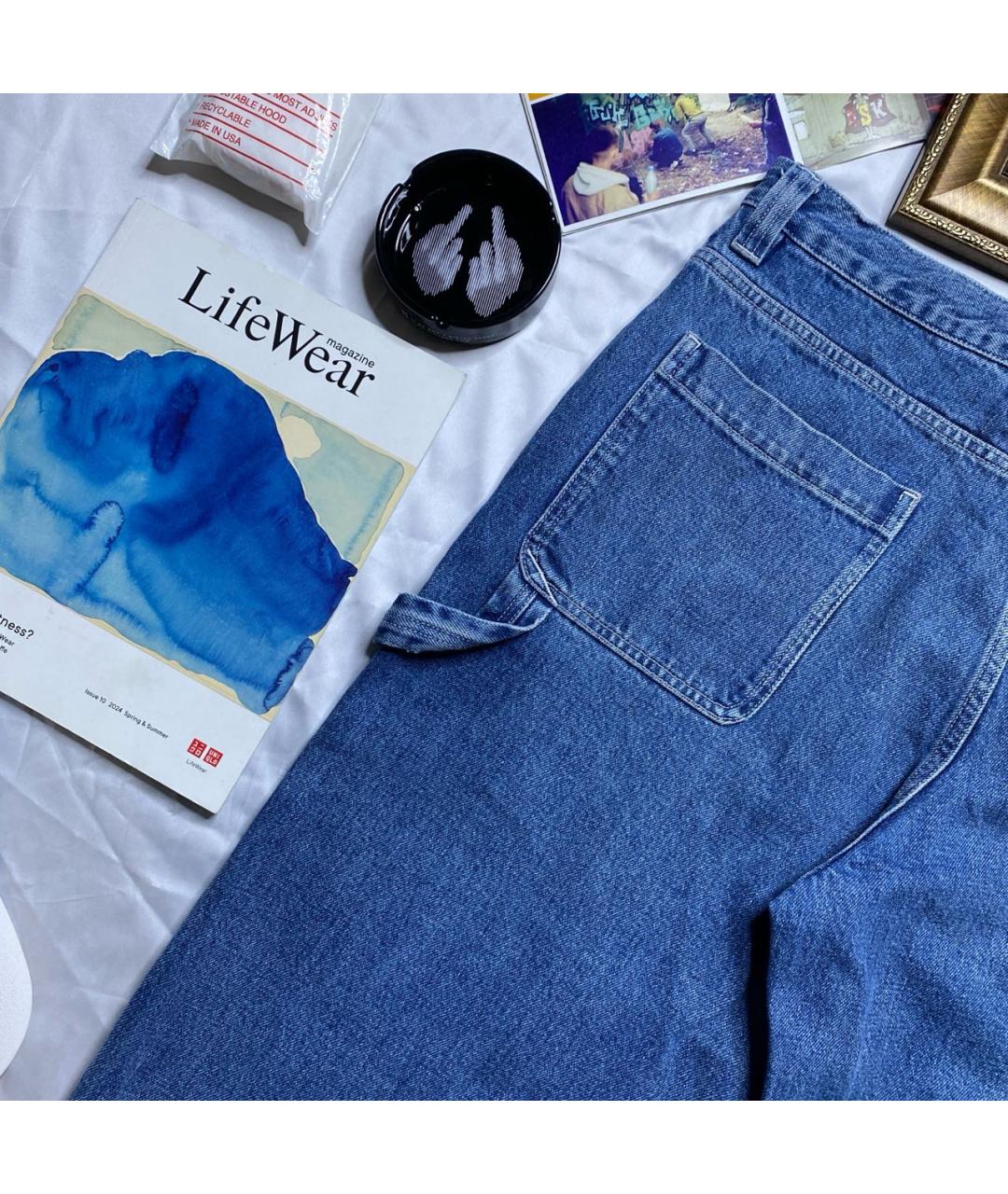 STUSSY Синие хлопковые прямые джинсы, фото 5