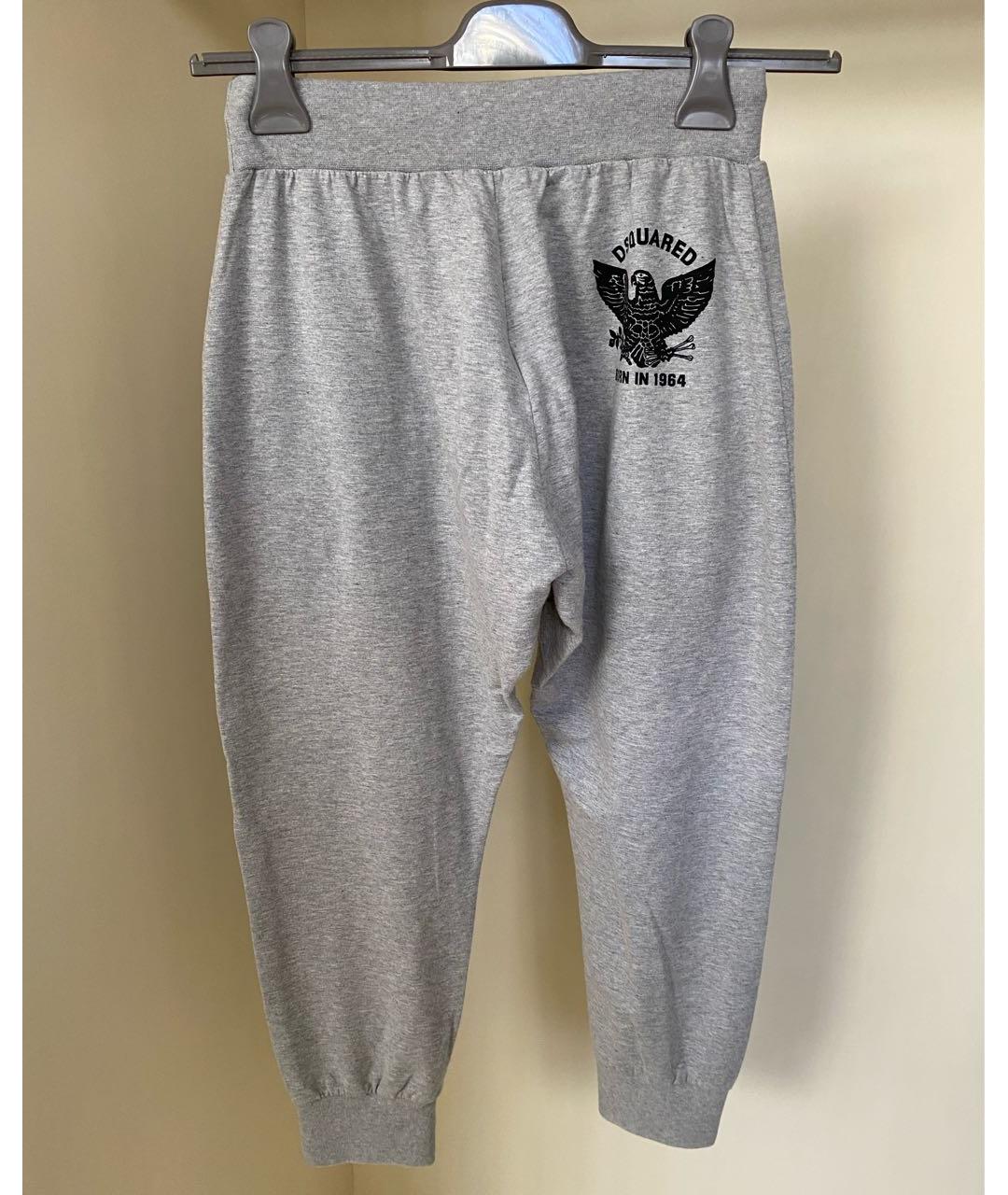 DSQUARED2 Серые хлопковые спортивные брюки и шорты, фото 2
