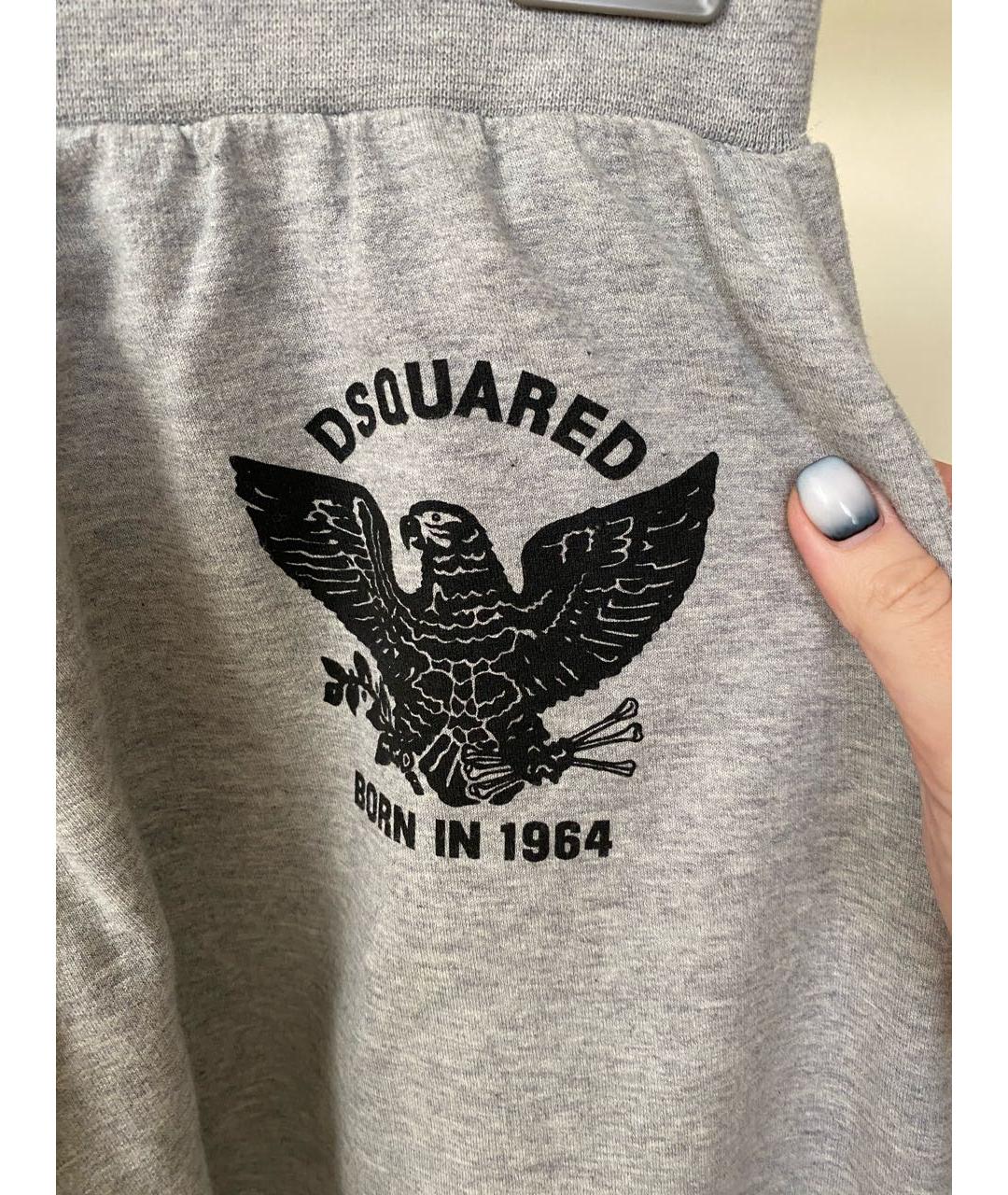 DSQUARED2 Серые хлопковые спортивные брюки и шорты, фото 4