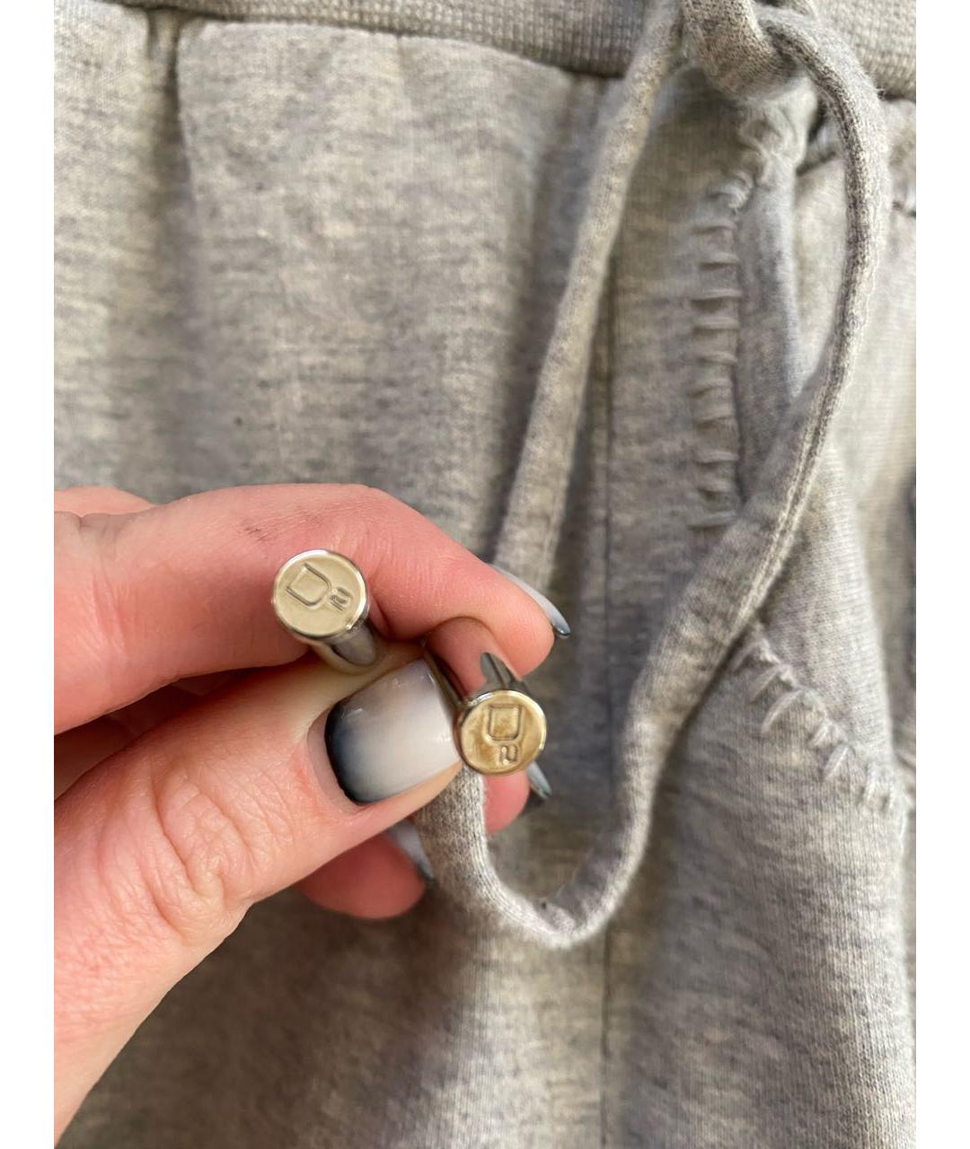 DSQUARED2 Серые хлопковые спортивные брюки и шорты, фото 5