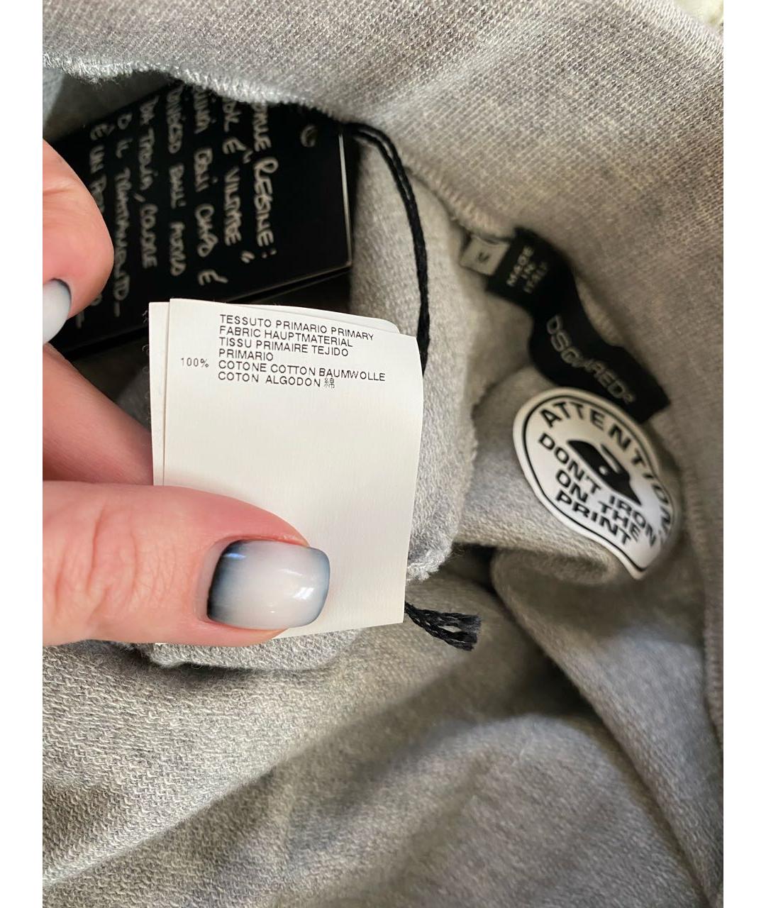 DSQUARED2 Серые хлопковые спортивные брюки и шорты, фото 7