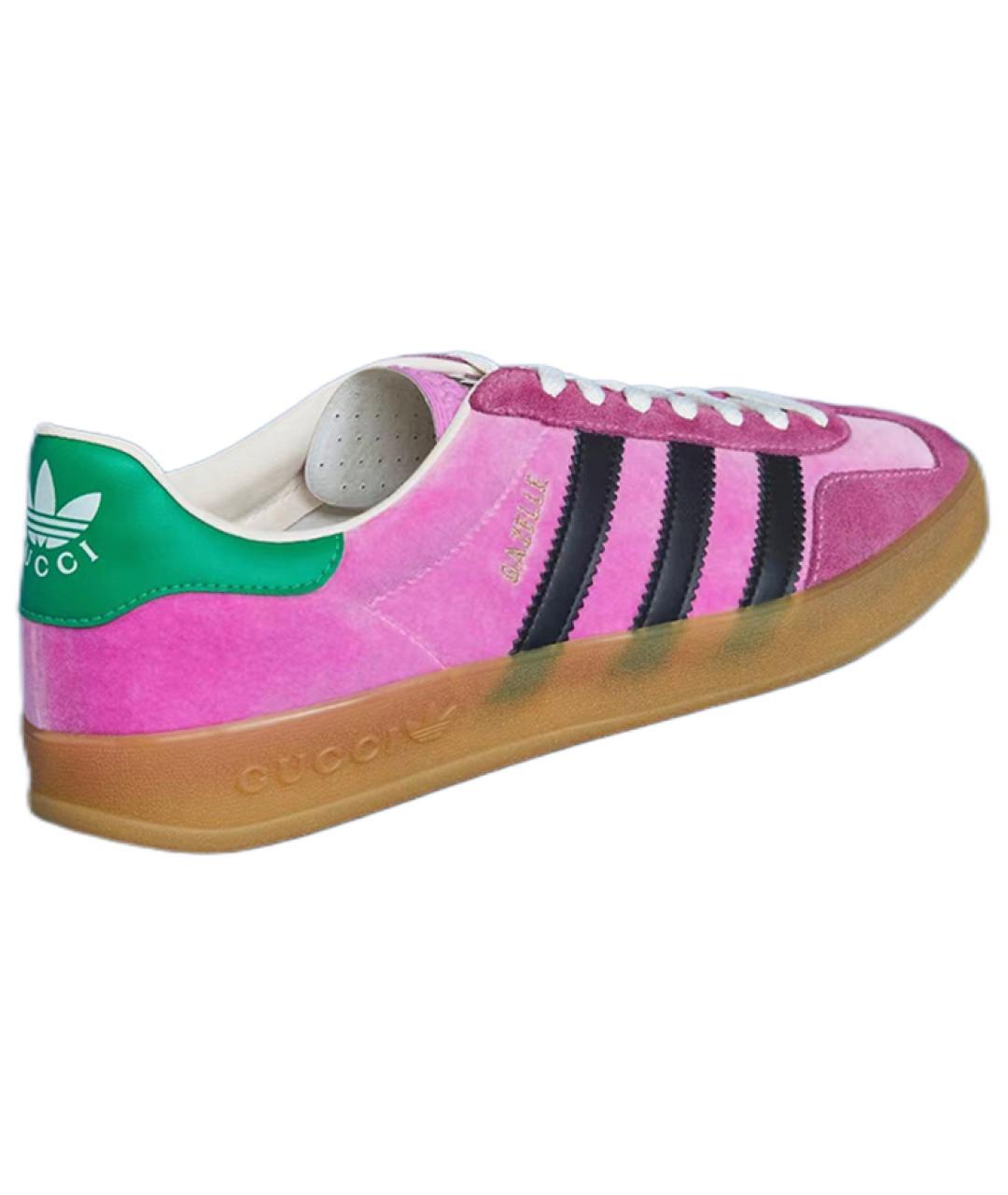 GUCCI Розовые замшевые низкие кроссовки / кеды, фото 3