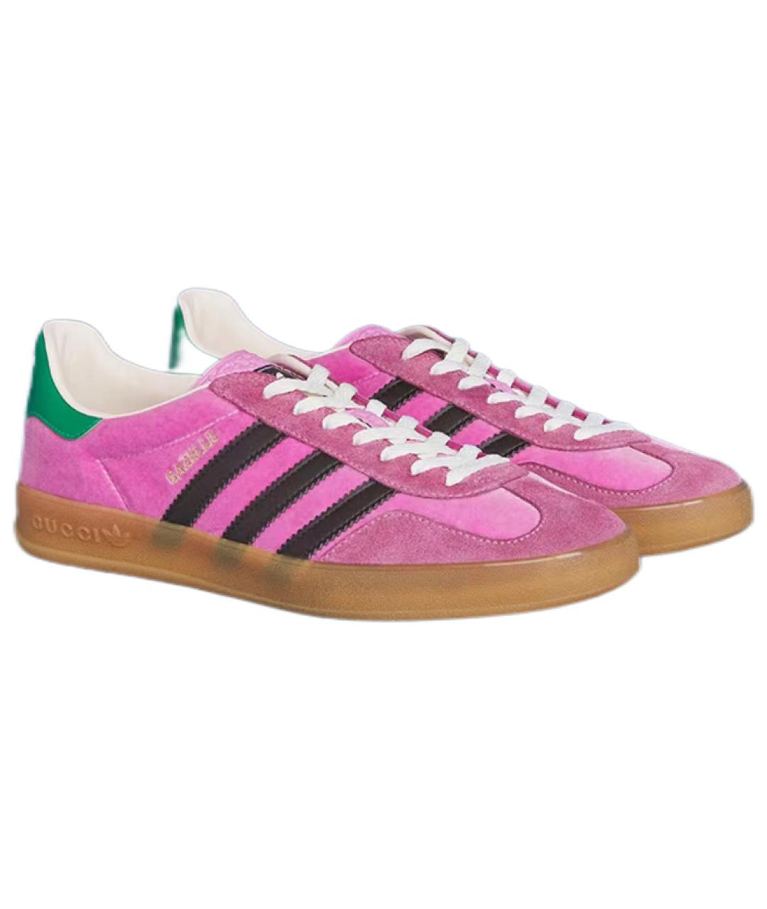 GUCCI Розовые замшевые низкие кроссовки / кеды, фото 4