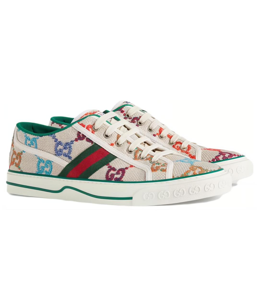 GUCCI Мульти текстильные низкие кроссовки / кеды, фото 3