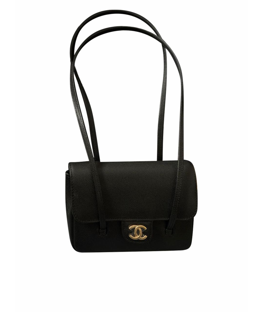 CHANEL Черная кожаная сумка через плечо, фото 1