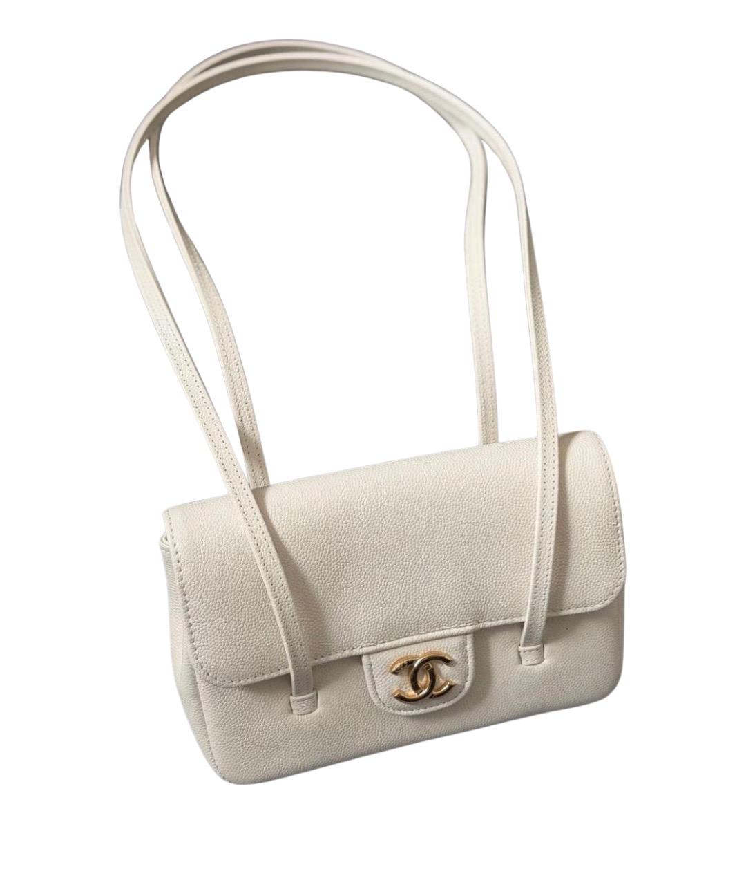 CHANEL Белая кожаная сумка через плечо, фото 1