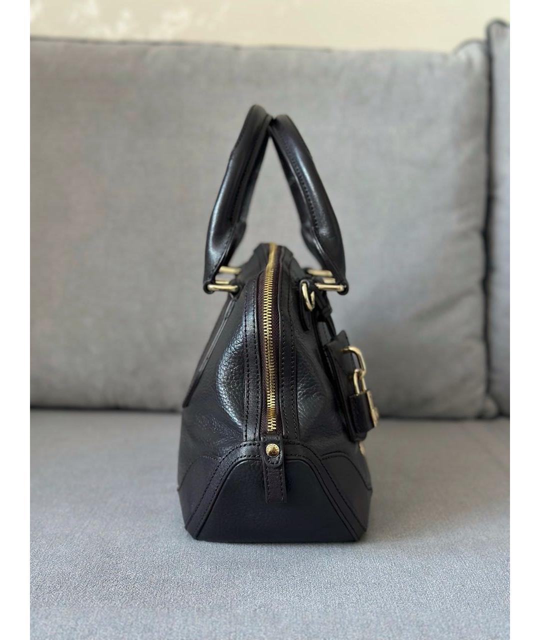 BURBERRY Коричневая кожаная сумка с короткими ручками, фото 5