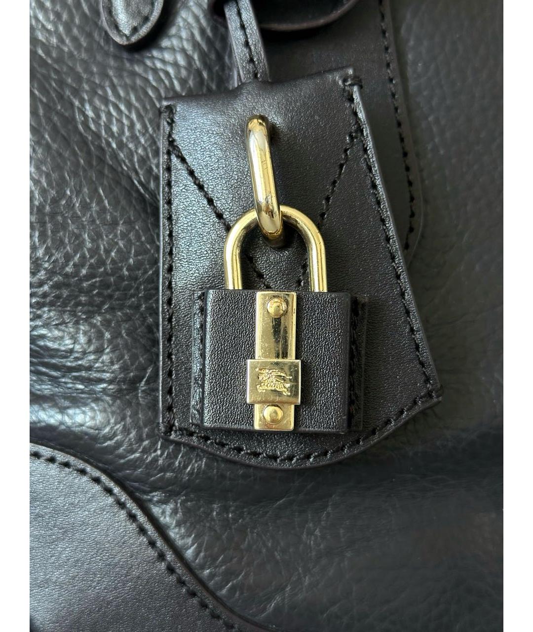 BURBERRY Коричневая кожаная сумка с короткими ручками, фото 6