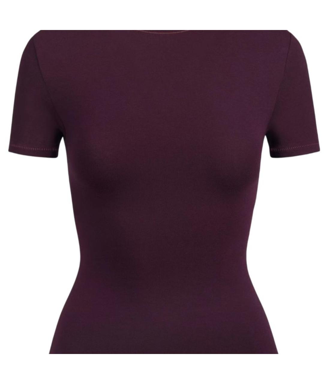 SKIMS Бордовая хлопковая футболка, фото 3