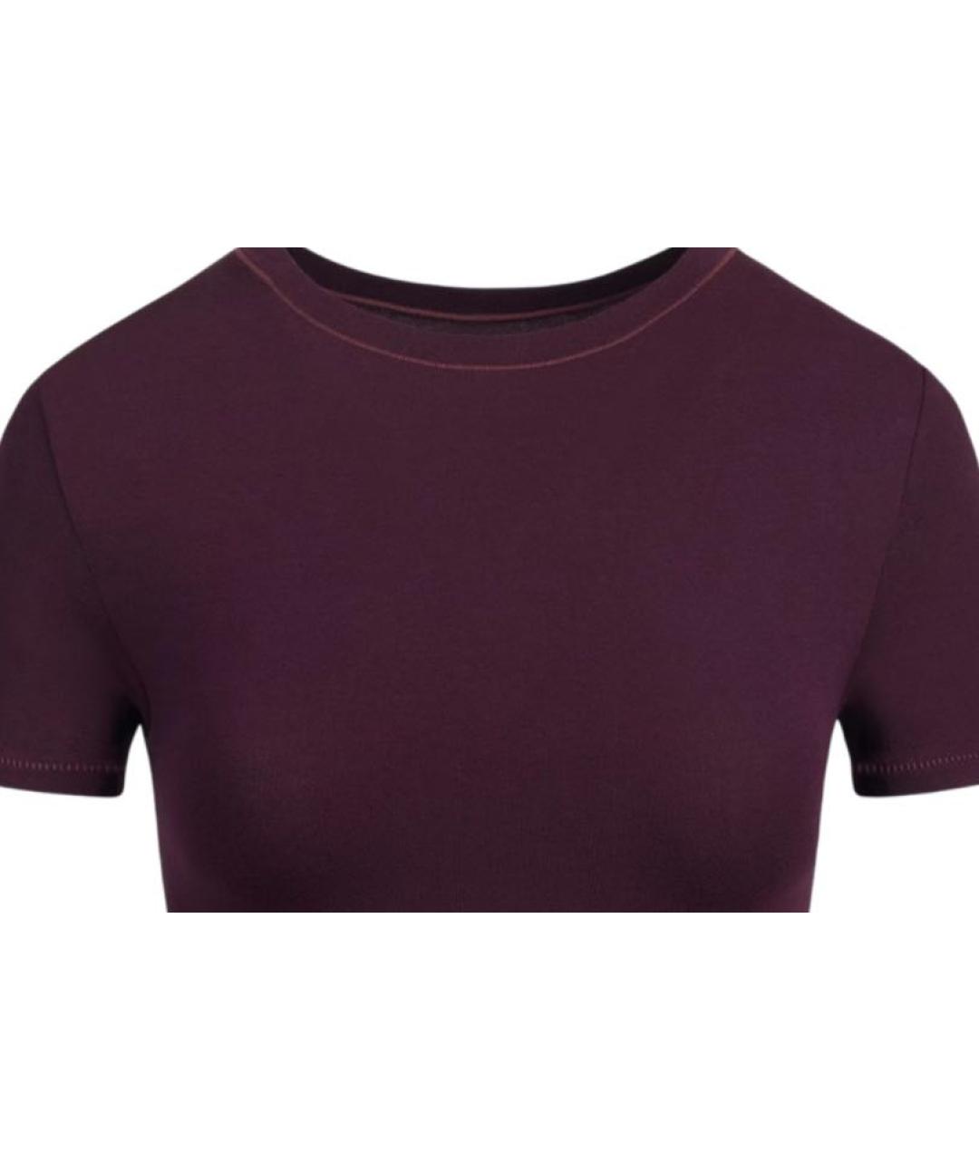 SKIMS Бордовая хлопковая футболка, фото 2