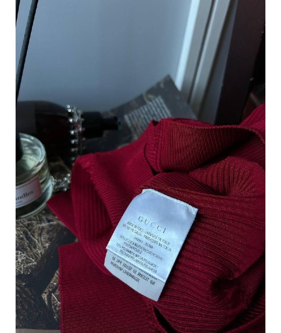 GUCCI Бордовый вискозный кардиган, фото 4