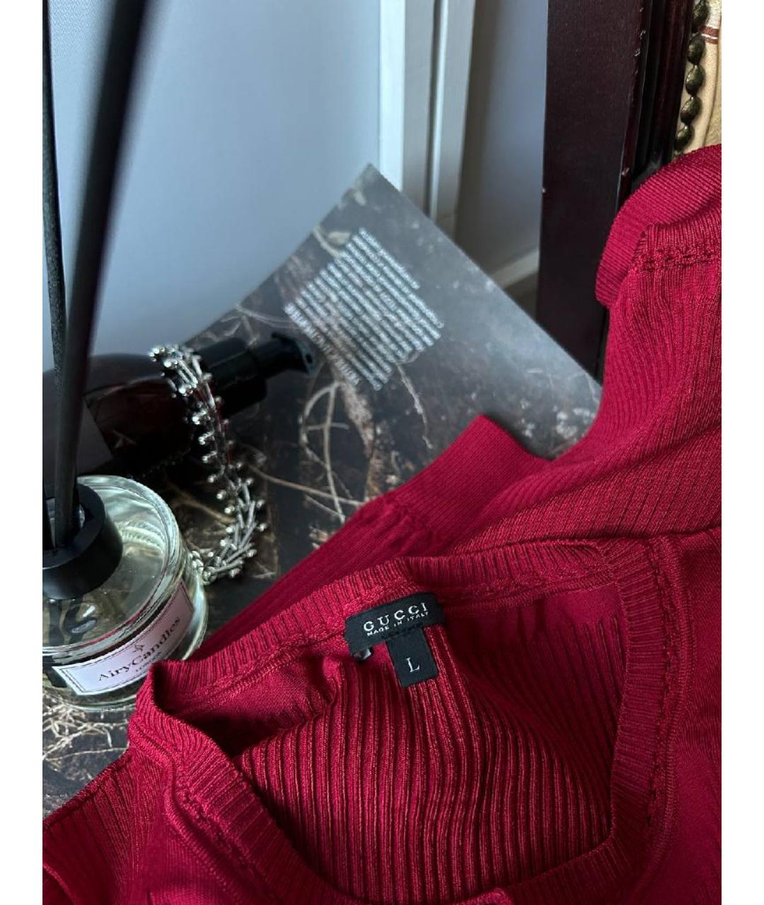 GUCCI Бордовый вискозный кардиган, фото 3