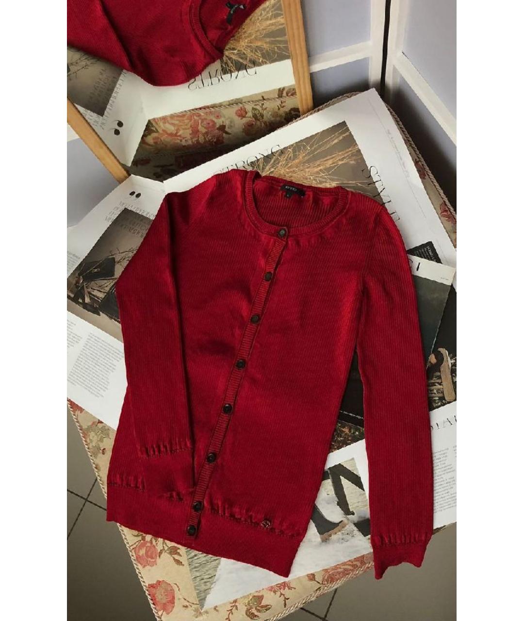 GUCCI Бордовый вискозный кардиган, фото 7