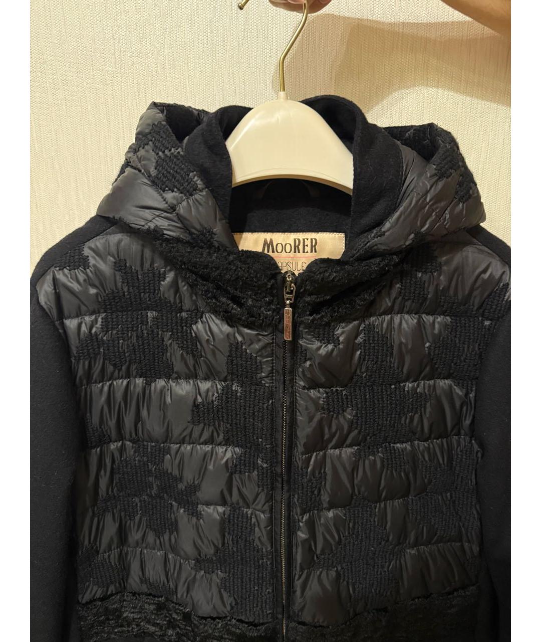 MOORER Черный шерстяной пуховик, фото 4