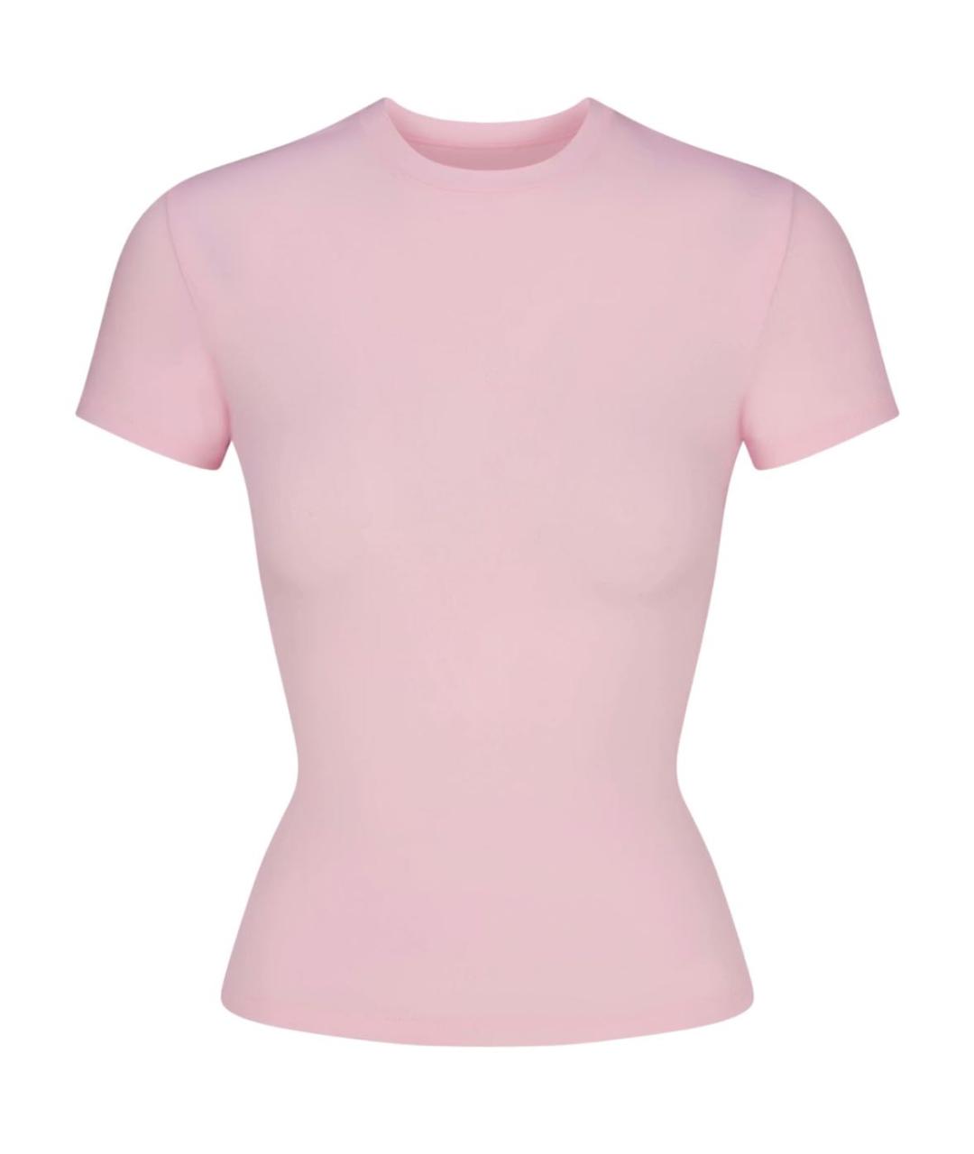 SKIMS Розовая хлопковая футболка, фото 1