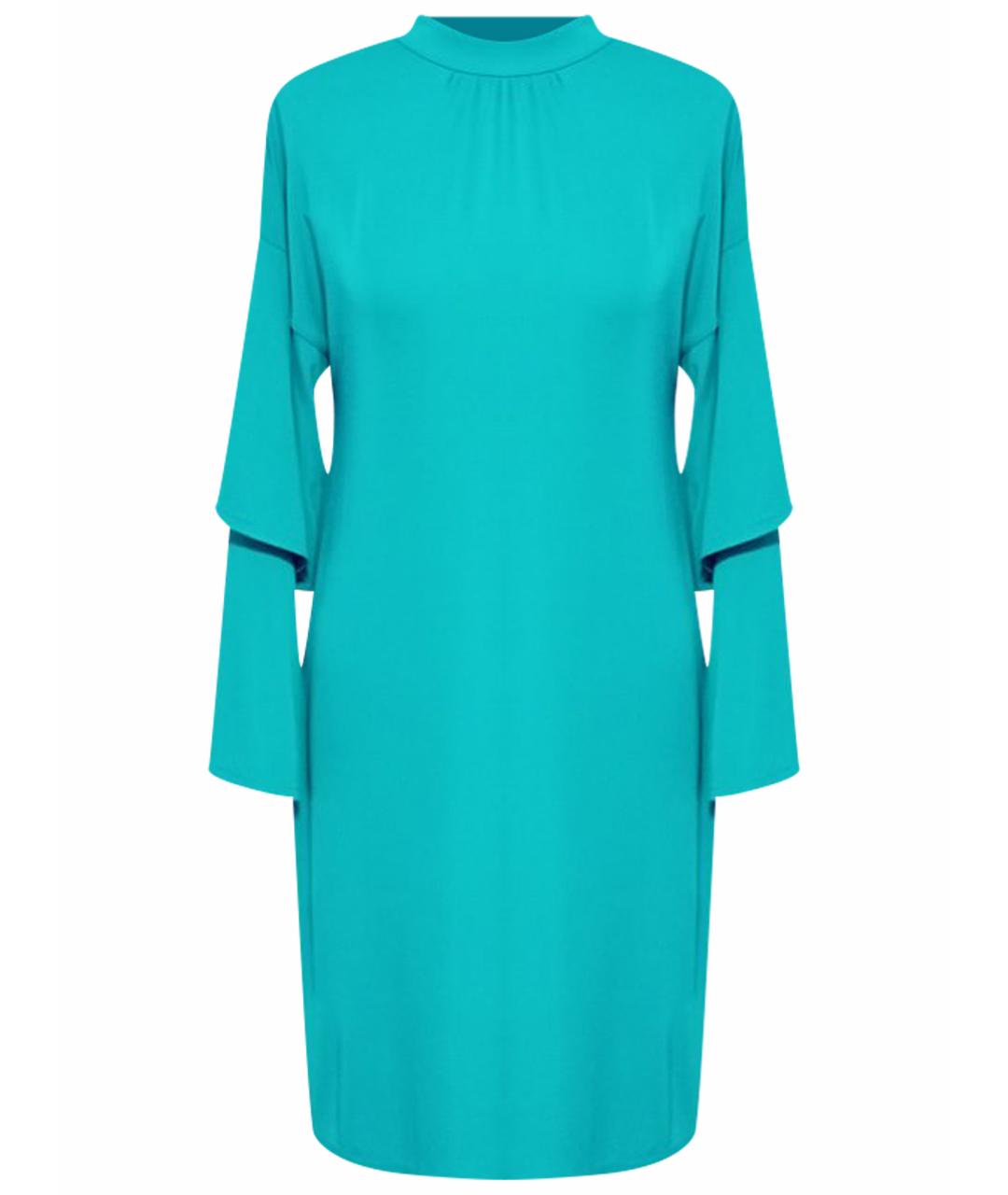 MICHAEL MICHAEL KORS Бирюзовое вискозное коктейльное платье, фото 1