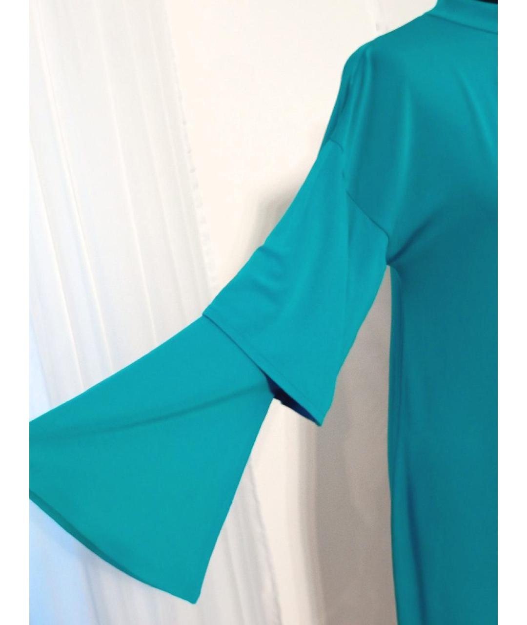MICHAEL MICHAEL KORS Бирюзовое вискозное коктейльное платье, фото 4
