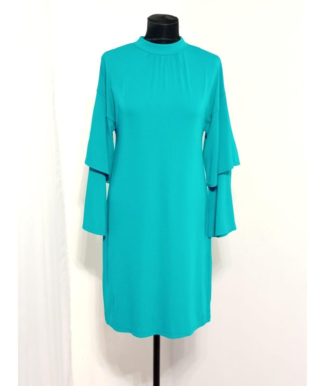 MICHAEL MICHAEL KORS Бирюзовое вискозное коктейльное платье, фото 5