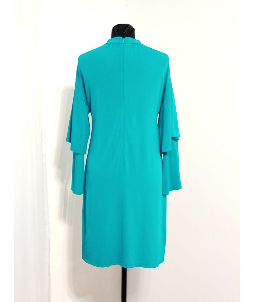 MICHAEL MICHAEL KORS Бирюзовое вискозное коктейльное платье, фото 2