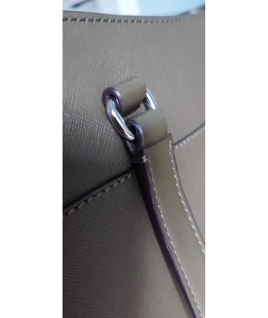 MICHAEL KORS Хаки кожаная сумка тоут, фото 8