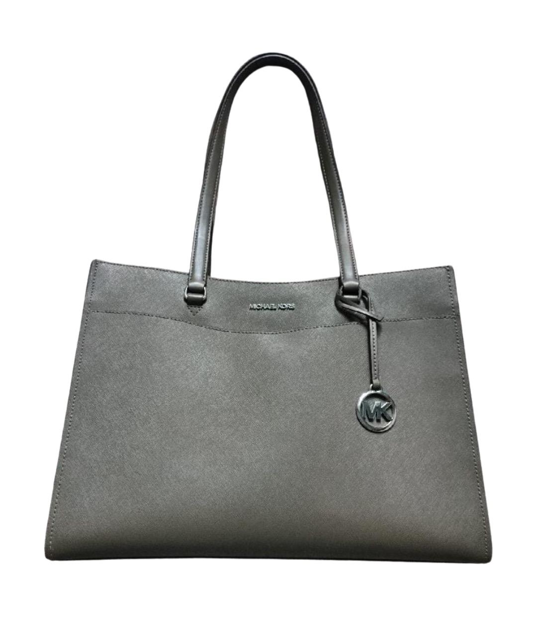 MICHAEL KORS Хаки кожаная сумка тоут, фото 1