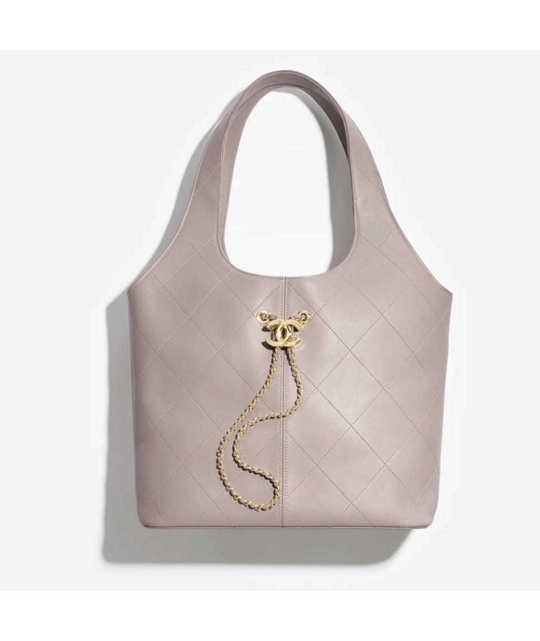 CHANEL Серая кожаная сумка тоут, фото 5