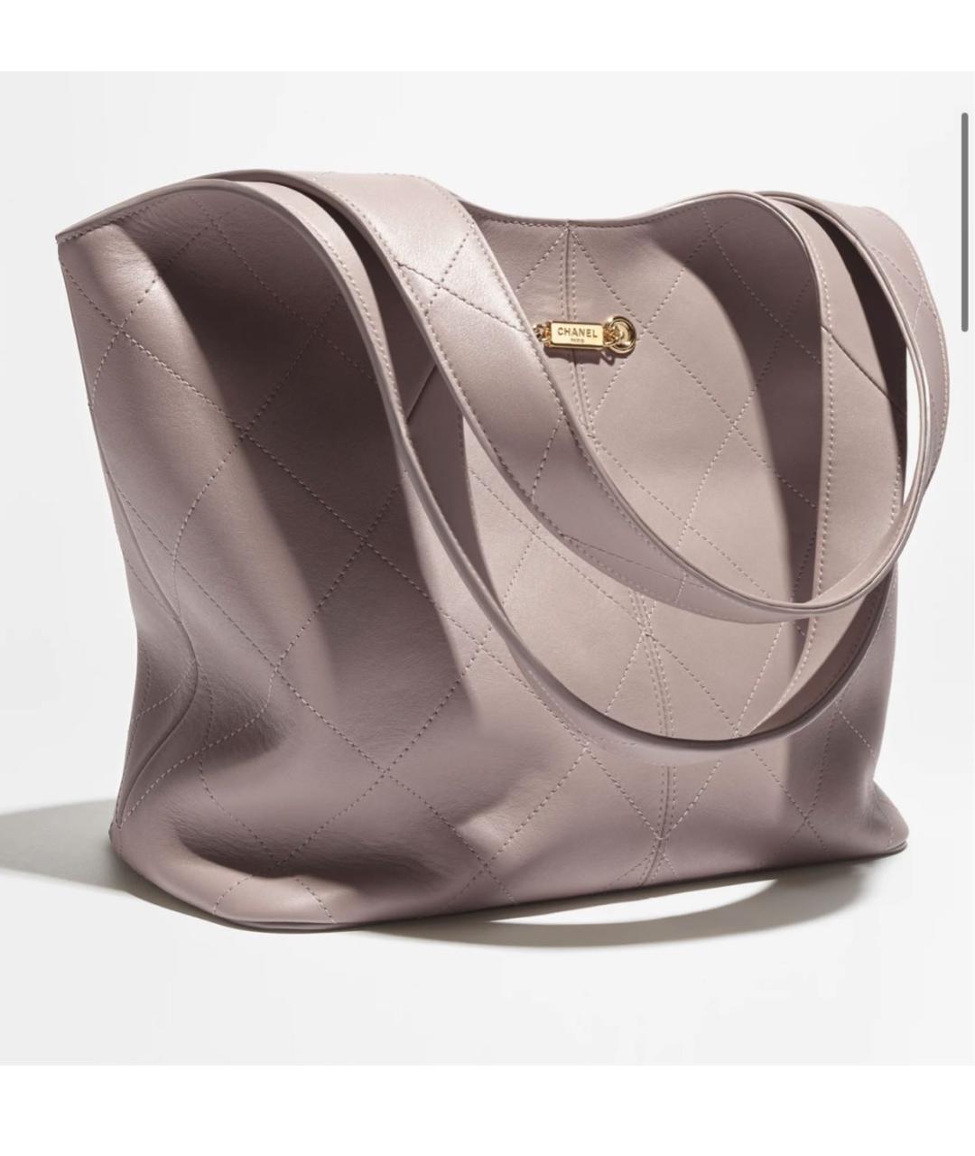 CHANEL Серая кожаная сумка тоут, фото 3