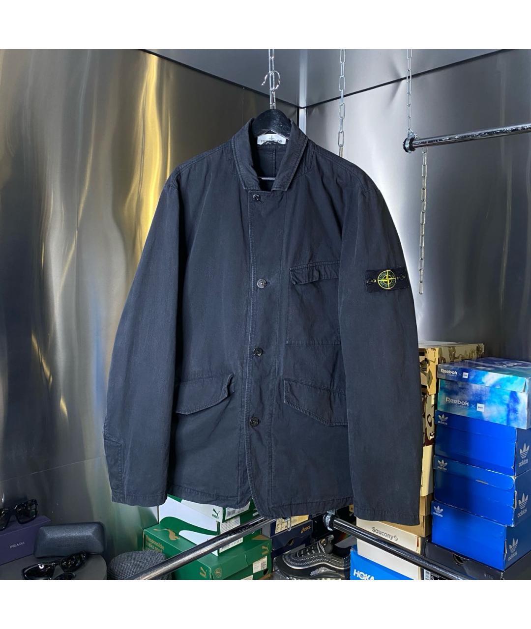 STONE ISLAND Черная хлопковая куртка, фото 7