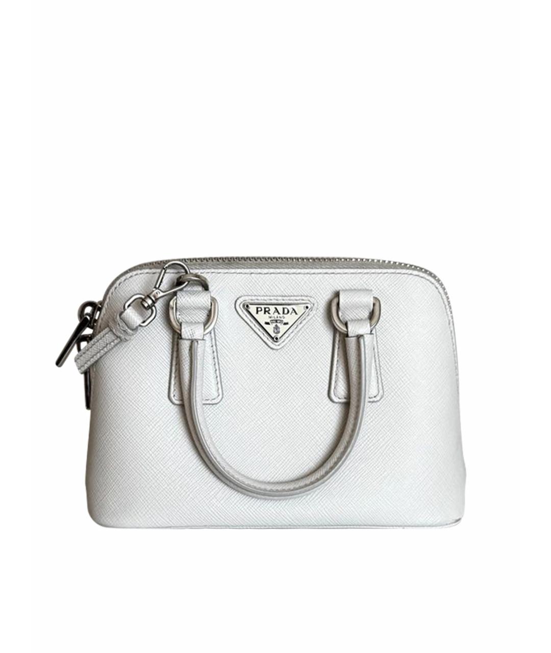 PRADA Белая кожаная сумка через плечо, фото 1